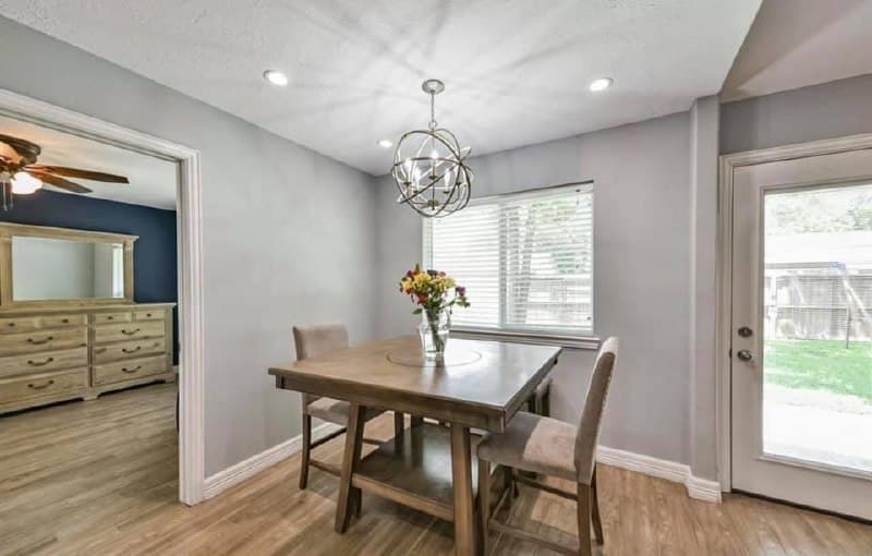 Master bedroom renovation with accent wall and new hardwood floors