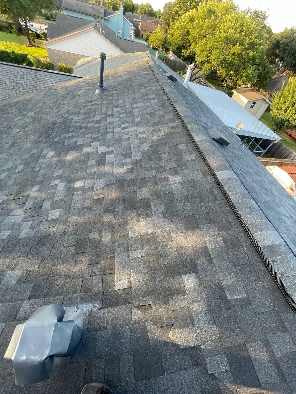 Roof replacement — new shingles installed, Houston TX